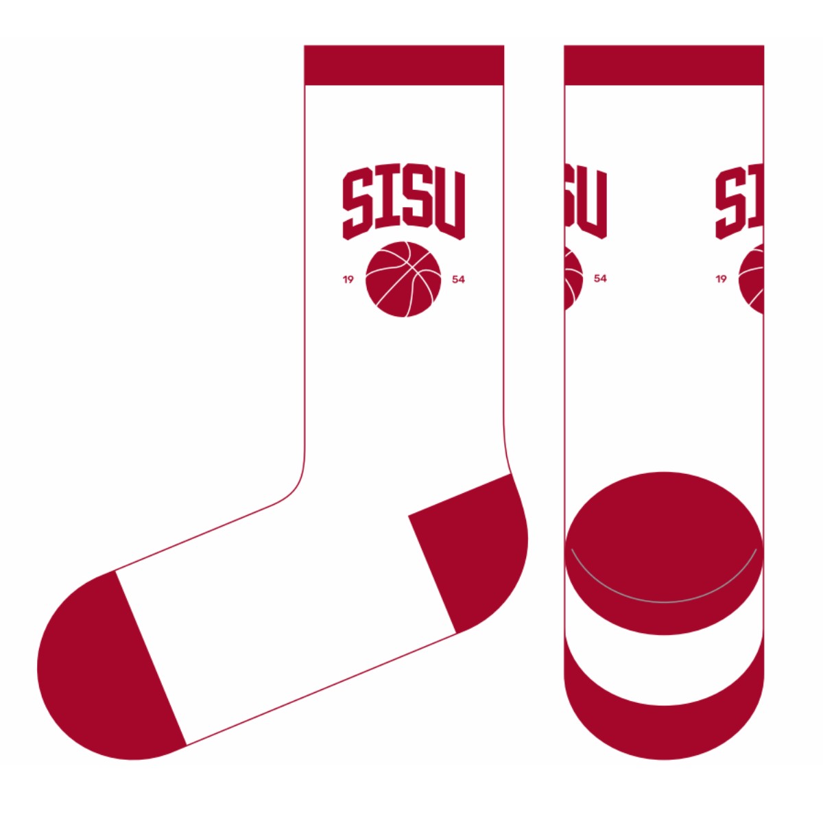 Fordøjelsesorgan hjerne tøve SISU sokker - Hvid rød bold - SISU Basketball Klub