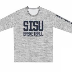 Langærmet shirt, Grå med blaa skrift